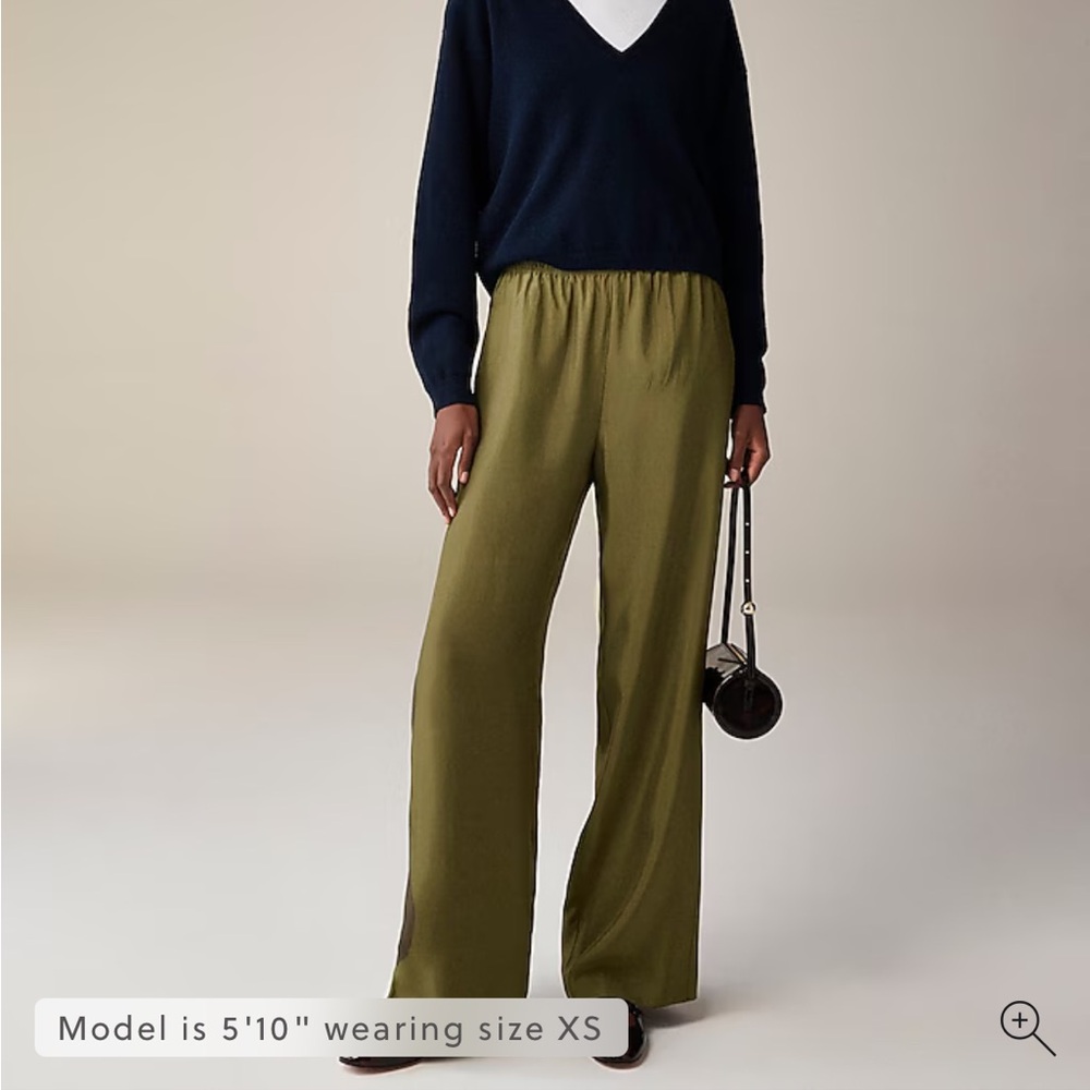 J Crew Stratus Pant Textured Satin Olive